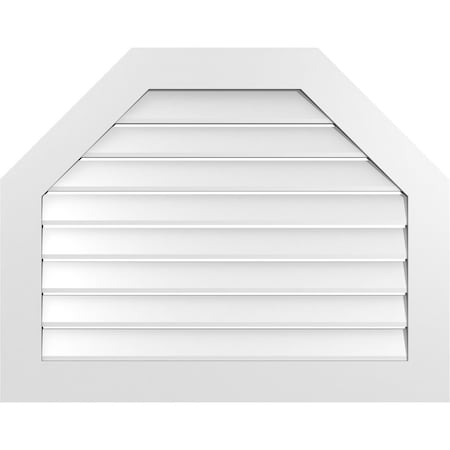 Ekena Millwork Octagonal Top Surface Mount PVC Gable Vent: Functional, w/ 3-1/2"W x 1"P Standard Frame, 38"W x 30"H GVPOT38X3001SF